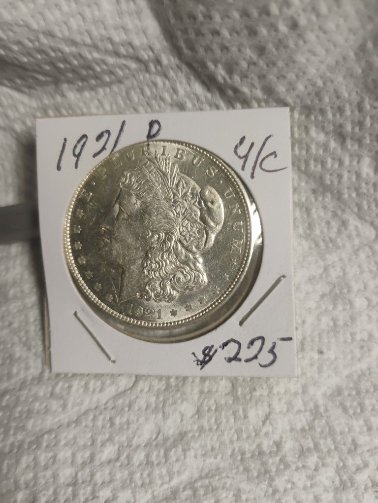 1921 D Uncirculated Morgan Silver Dollar $225
