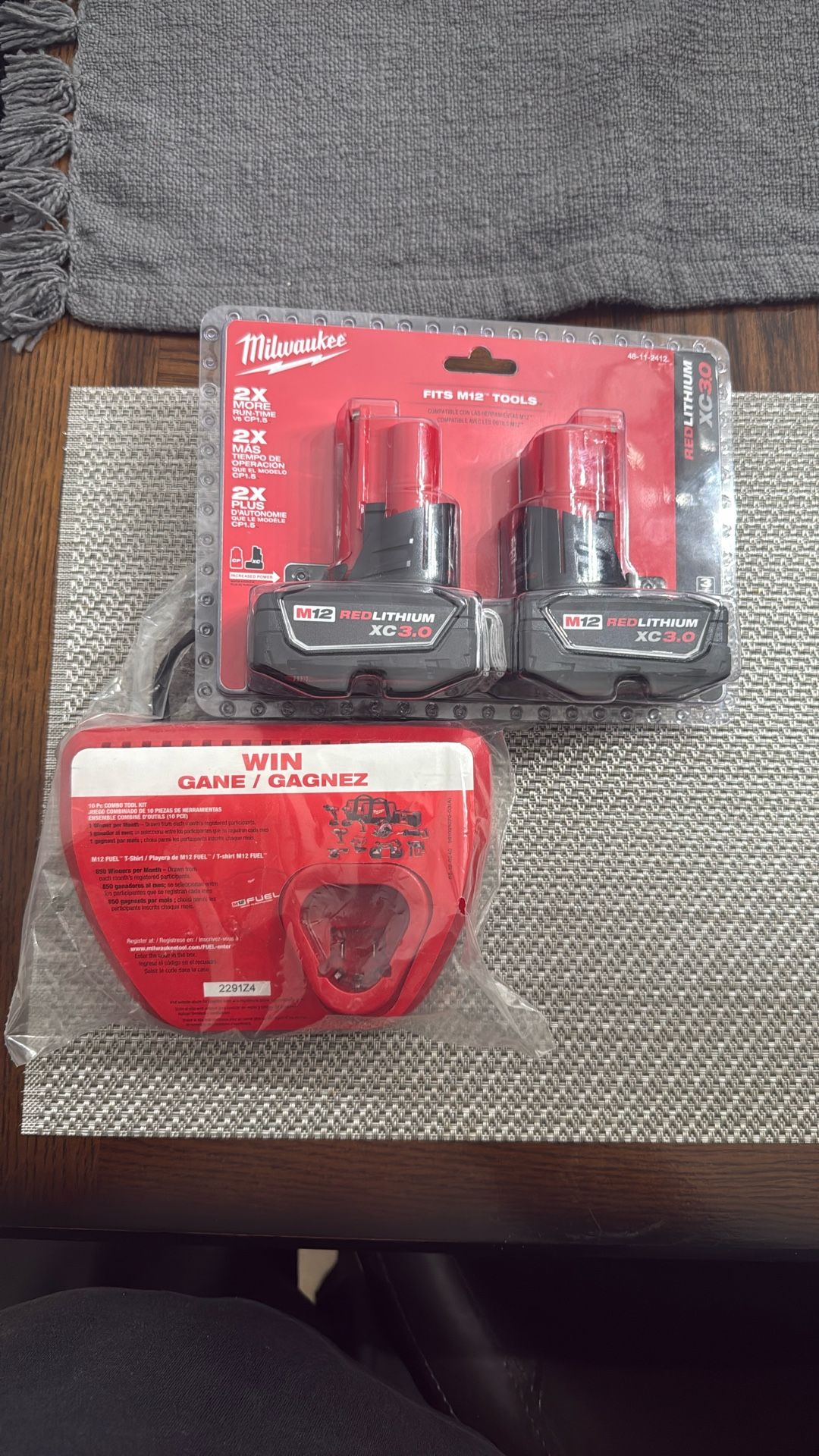 Milwaukee batteries, 3.0 with charger