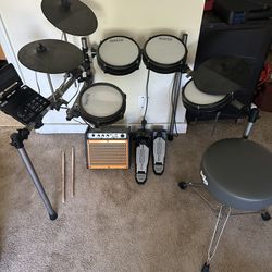 Titan 20 Electric Drumset + Chair, Amp, Sticks, And Headphones
