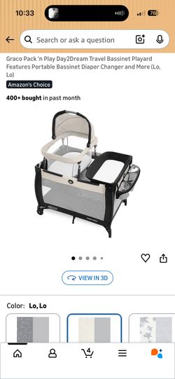 Graco Pack 'n Play Day2Dream Travel Bassinet Playard Features Portable Bassinet Diaper Changer and More (Lo,