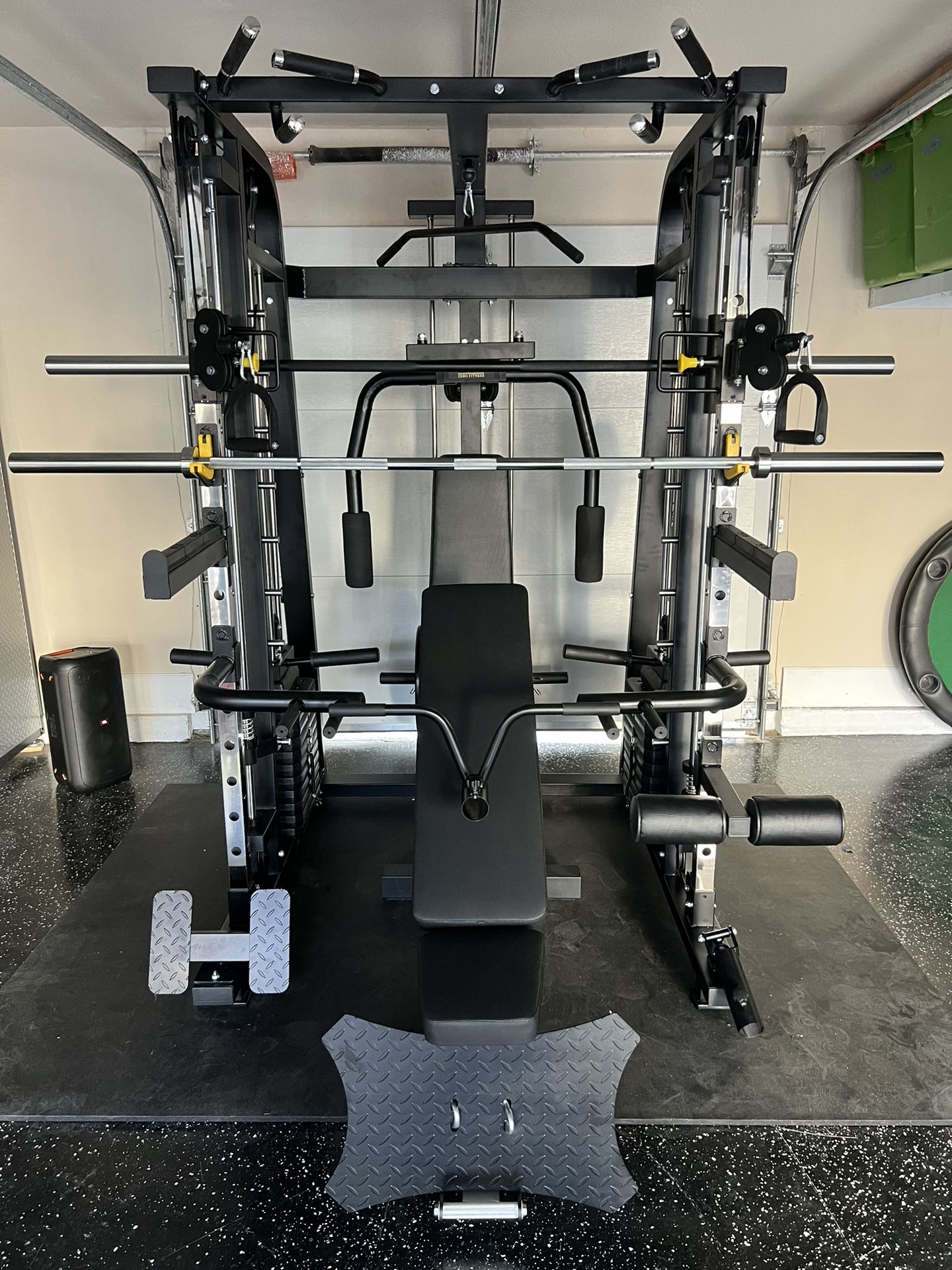 Smith Machine 300 | Adjustable Bench | 245lb Cast Iron Olympic Weights | 7ft Olympic Bar | Fitness | Gym Equipment | FREE DELIVERY 🚚 