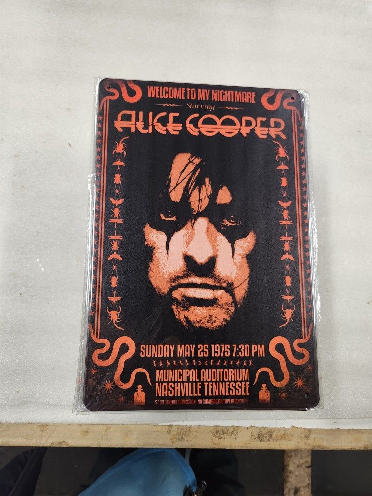 Alice Cooper Rock Music Band Metal Sign