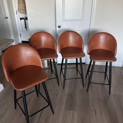 Brown/Orange Counter Bar Stools