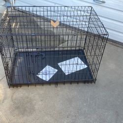 Large Metal Dog Kennel – Foldable Crate w/ Tray (Great Condition
