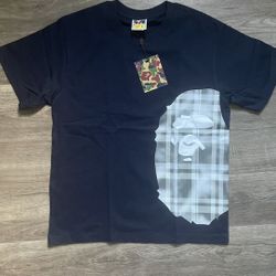 BAPE Plaid Side Ape T Shirt Size Small