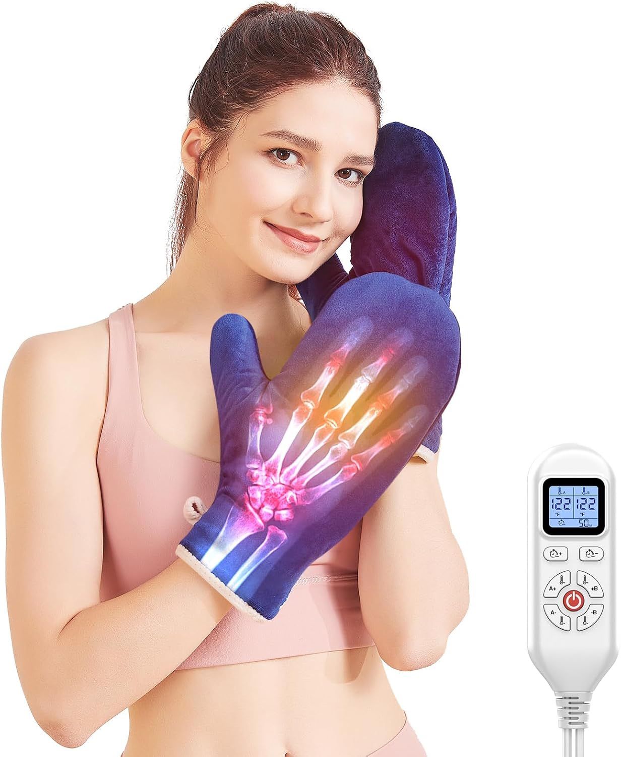 aldious ALDIOUS 1 Pair Electric Hand Warmers for Hand Pain Relief, Heating Pad Wrap for Carpal Tunnel, Tendonitis, Rheumatoid, Osteoarthritis, 86-158℉