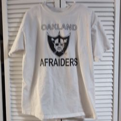 Vintage Oakland Afraiders Oakland Raiders Parody Mens T-shirt Size Large White