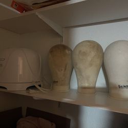 Wig Heads And Hair Dryer