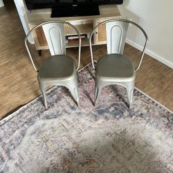 2 Restoration Hardware Vintage Steel Dining Armchair