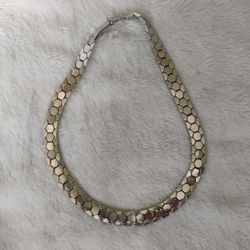 Timeless Elegance: Crown Trifari Silver-Toned Alfred Philippe Honeycomb Necklace
