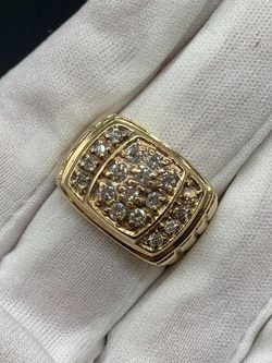 Mens gold nugget diamond ring #33684