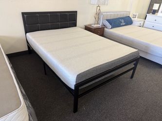 Full size bed frame with mattress