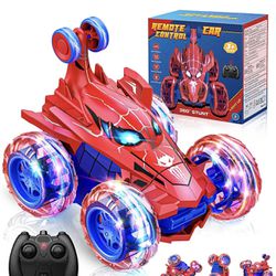 RC Cars Toys for Boys Remote Control Car for 3 4 5 6 7 8 9 10 Year Old Boy Girl 360° Flips 4WD Remote Control Car Boy Toys RC Stunt Car with Cool Ligh