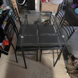 Glass Dining Table And 4 Seats