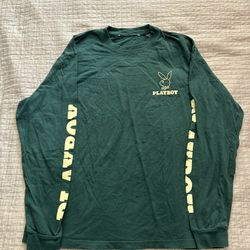 Playboy Pacsun Men's Shirt Bunny Logo Long Sleeve Shirt Green Medium