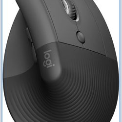 Logitech Lift Vertical Ergonomic Mouse, Wireless Bluetooth or USB Receiver, Quiet Clicks, 4 Buttons, Right Hand Wireless Mouse, Windows/macOS/iPadOS, 
