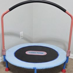 Little Tikes 25'' Round Easy Store 3' Folding Trampoline - Blue/Black/Red