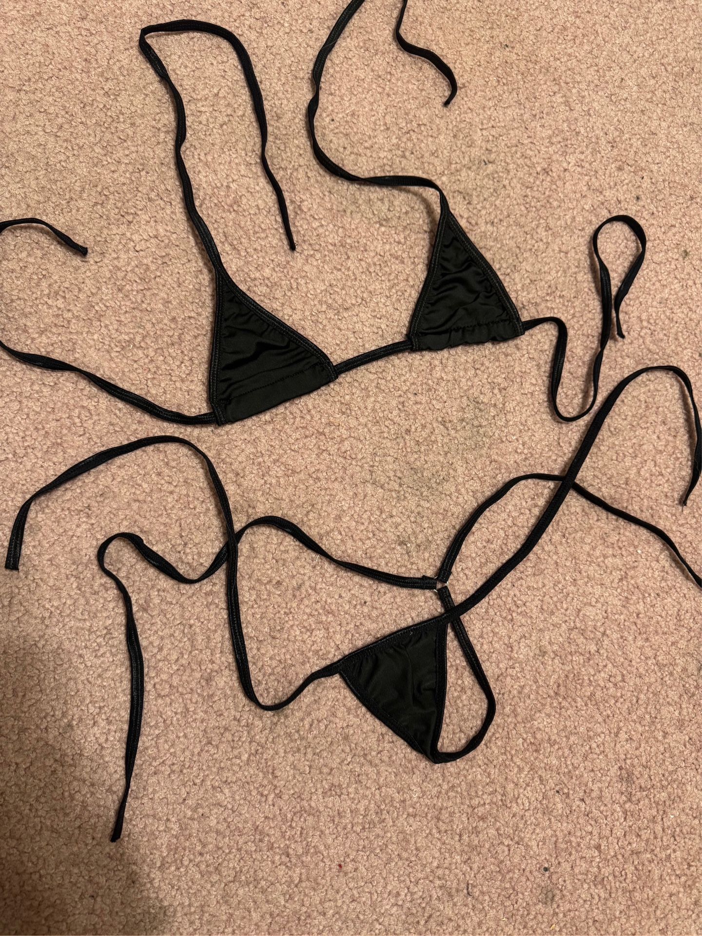 New small medium black thong bikini festival lingerie top outfit