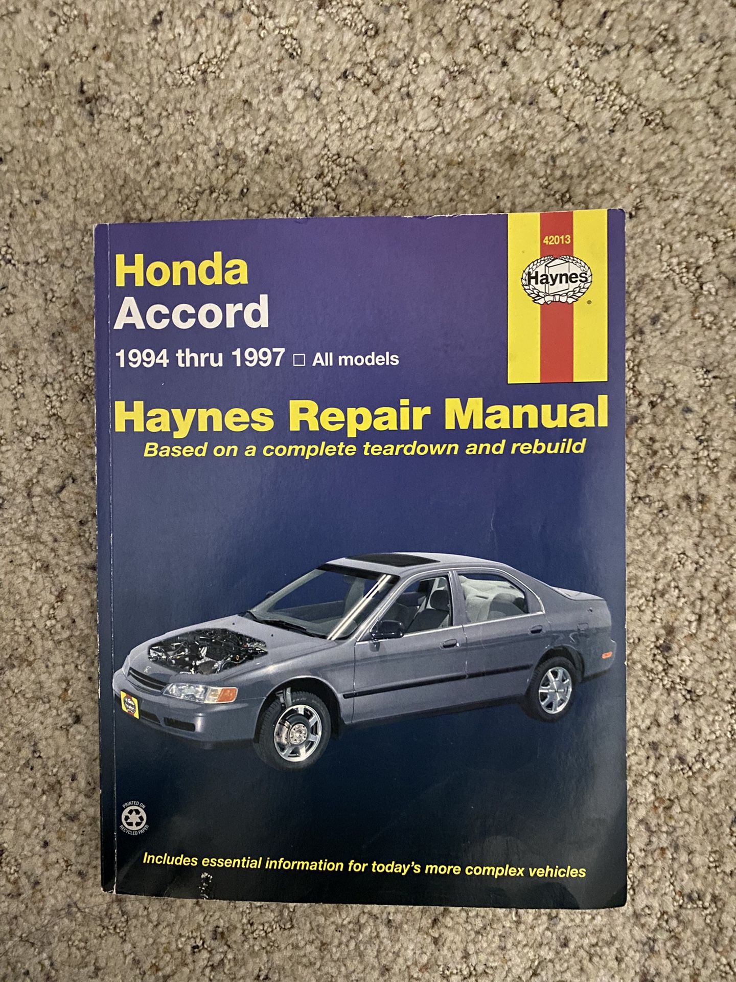 Haynes Repair Manual Honda Accord