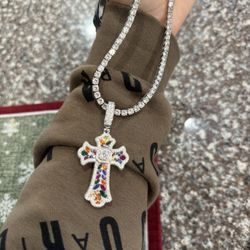 Diamond Test Approved Moissanite Cross Pendant 