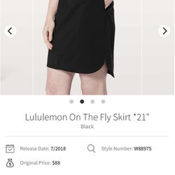 Lululemon On The Fly Skirt -black And/or beige Size 4,2
