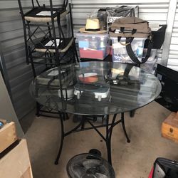 Glass Top Table And 4 Chairs