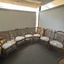 6 Blue Toile Dining Chairs