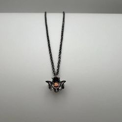 Orange Sapphire & Oxidized Silver Rattlesnake Vertebrae