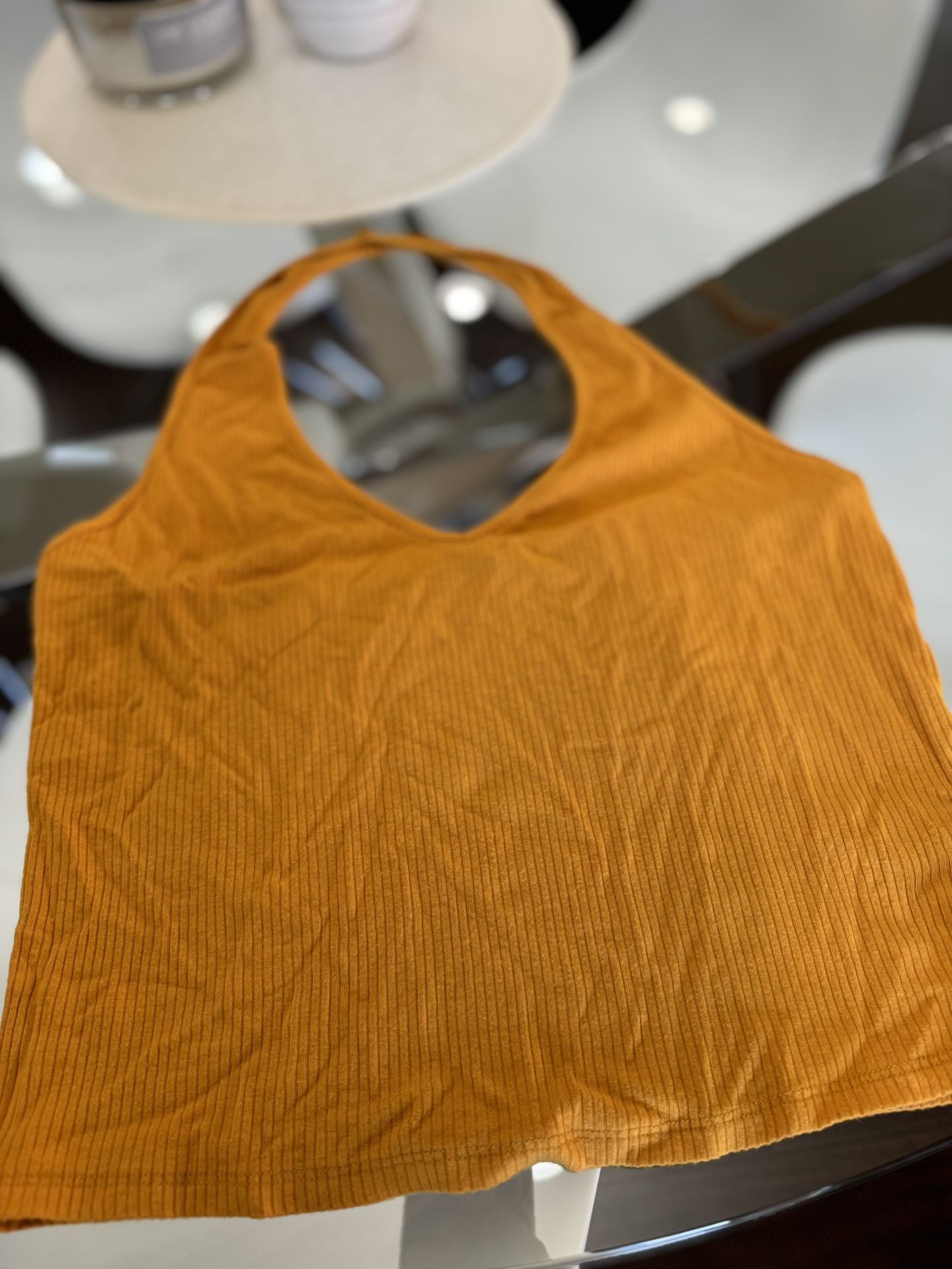Halter Top Orange Garage Size Large