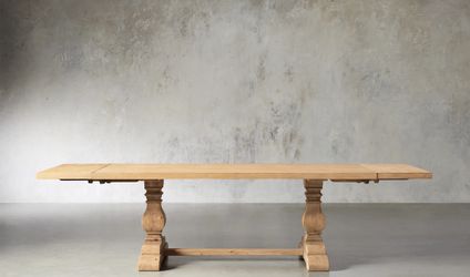 Wood Dinning Table Oversized Extension 