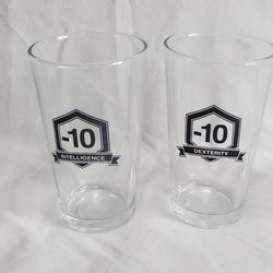 D & D RPG Stats Pint Drinking Glasses (Set of 4)