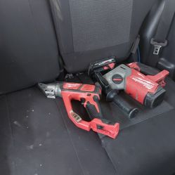 Milwaukee metal shear cutters and hammer drill