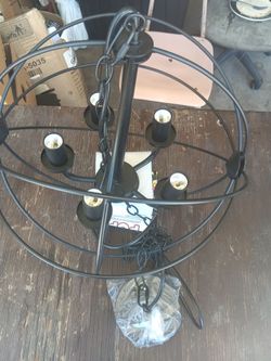 Black metal hanging chandelier