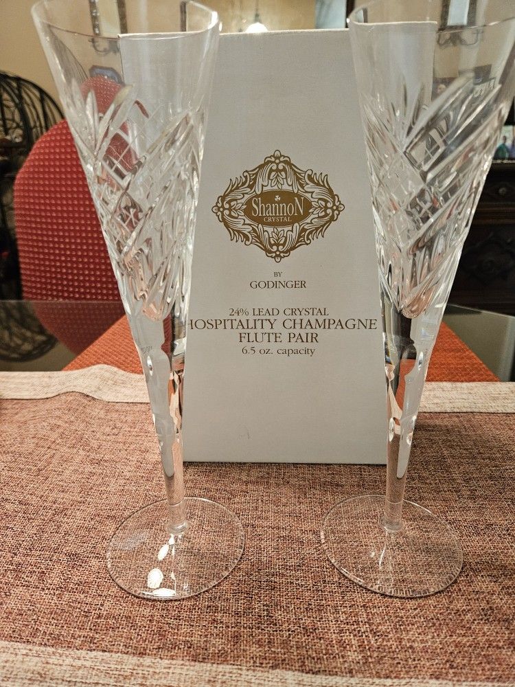 Crystal Champagne Flute Pair