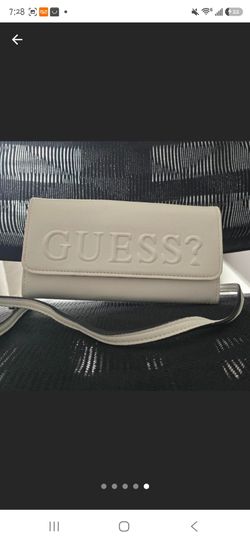 Guess White Clutch Wallet with Strap