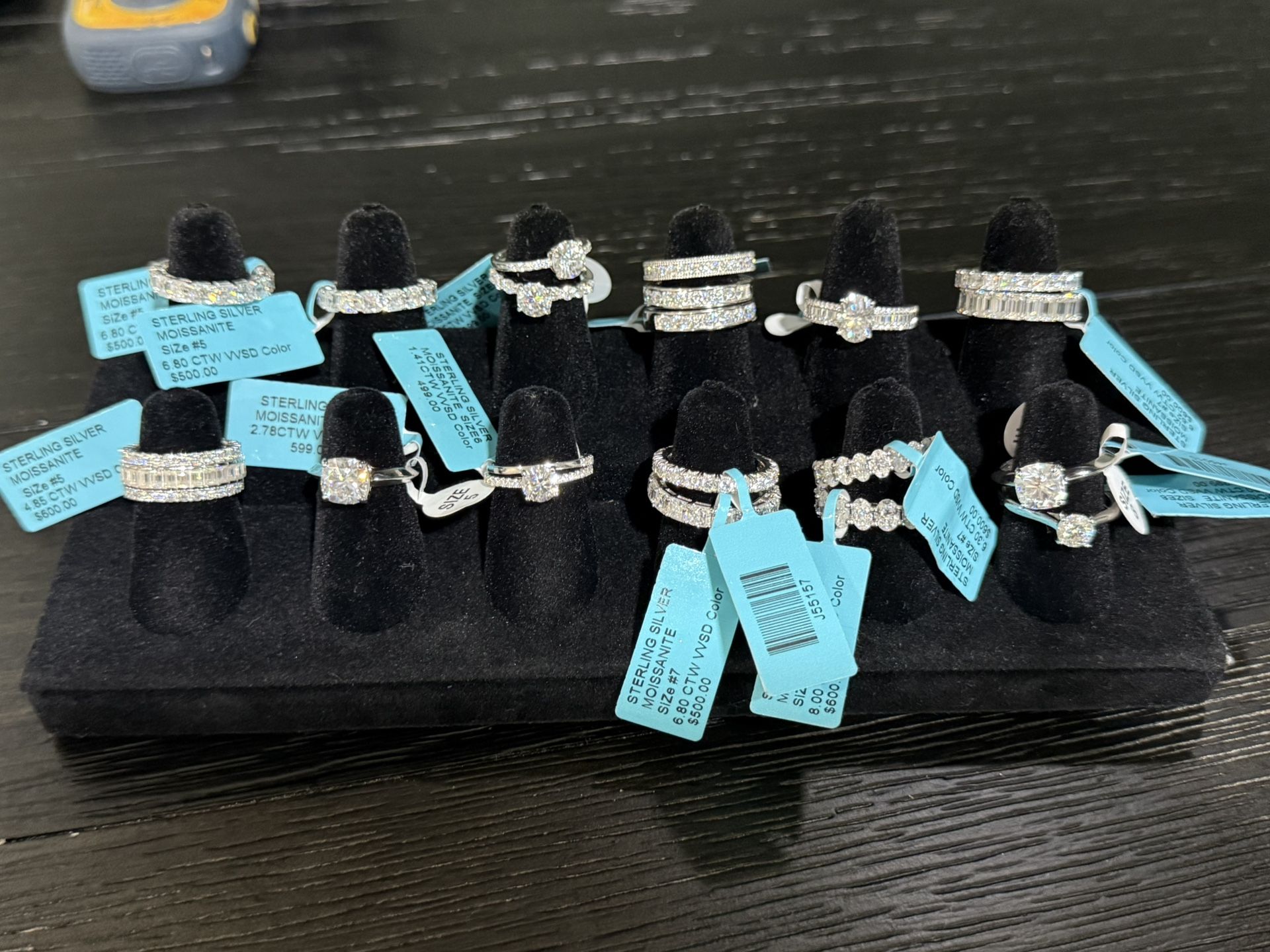 Moissanite Sterling silver Rings Sizes 5-8