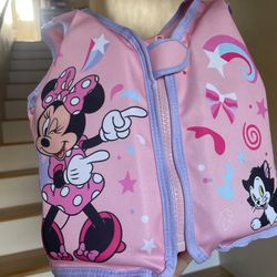 Disney Junior Minnie Mouse Pink Fabric Child Swim Vest, Small to Medium