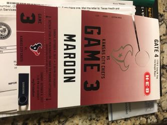 Parking pass KC vs HOU maroon Sunday October 8