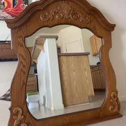 Large Wooden Mirror 