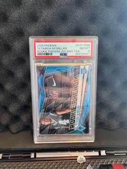 Tetairoa McMillan rookie phenom Nike tag /2 PSA 8