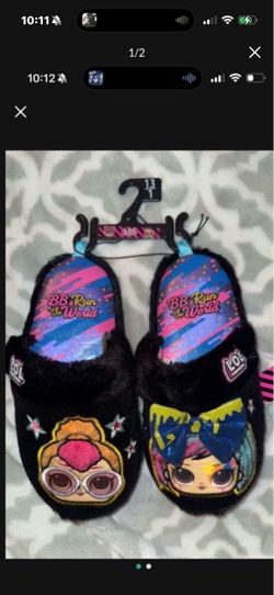 NWT GIRLS SIZE 13-1 LOL DOLL SURPRISE RUN THE WORLD SLIPPERS SHOES