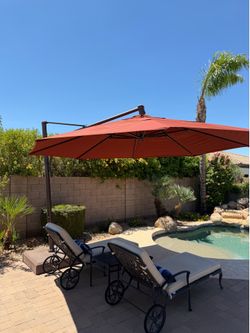 2 Treasure Garden AKZ13 Cantilever Patio Umbrellas