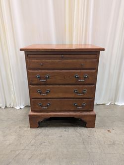 Keller Furniture Traditional Cherry Tone Wood Nightstand Pair with Bail Pulls