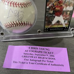 Chris Young Autograph Baseball