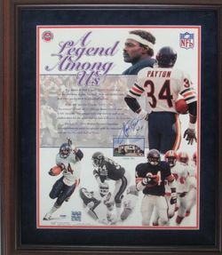 Walter Payton Signed Framed Lithograph Print