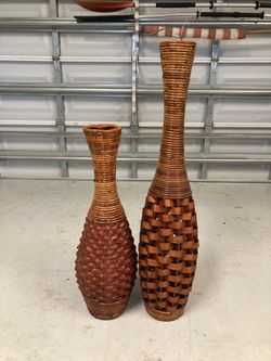 Rattan Coastal Style Vases