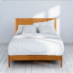 💲$199 ✨ Zinus Allen Queen Wood Platform Bed Frame – Mid-Century Modern – NEW IN BOX ✨