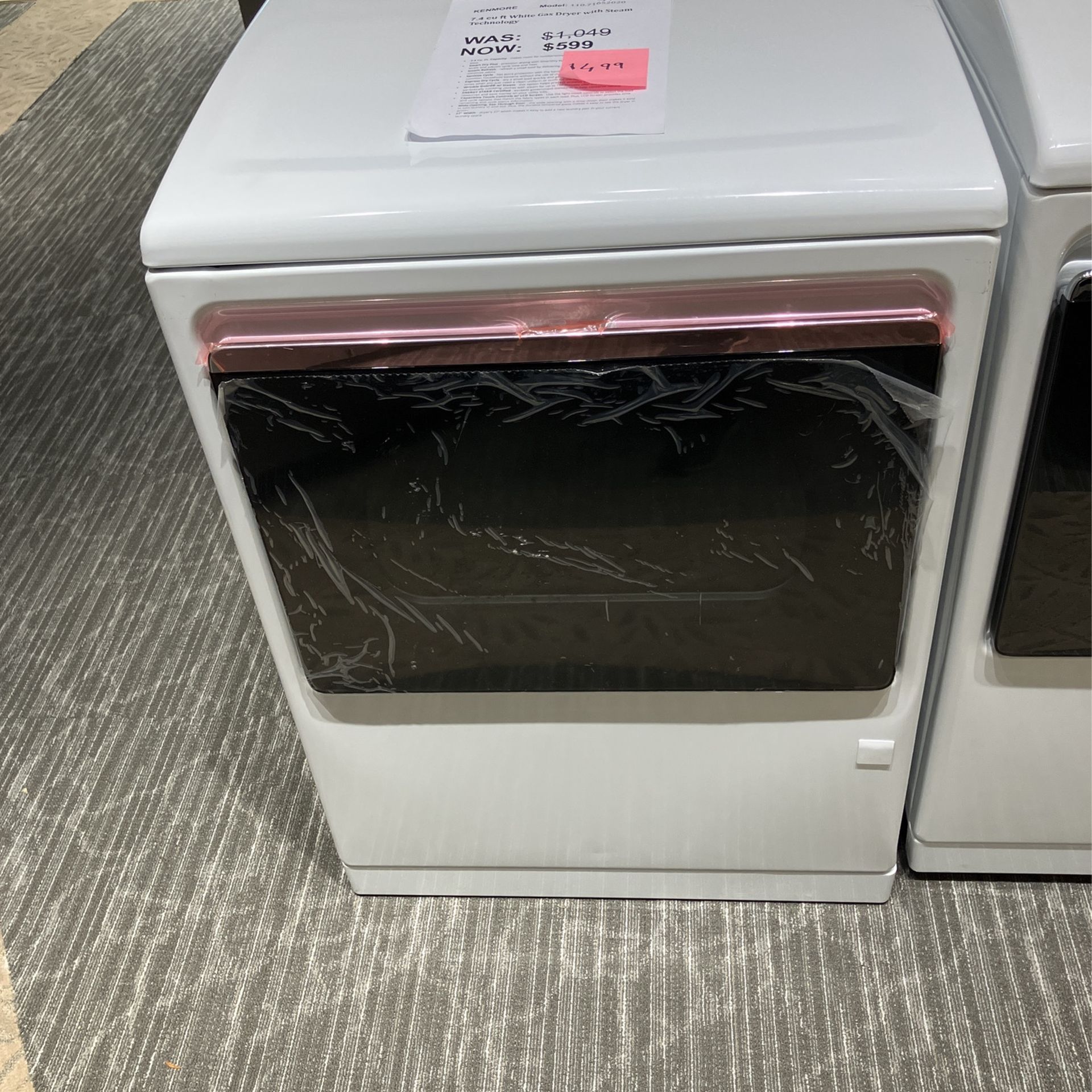 Kenmore 71652 7.4 Cu. Ft. Energy Star Gas Dryer W/ Steam Technology - White