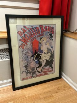 Moulin Rouge Ready to Hang Framed Picture Artwork by Jules Chéret- Almost W25” x H31”