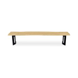 Bent Natural Oak Small Bench